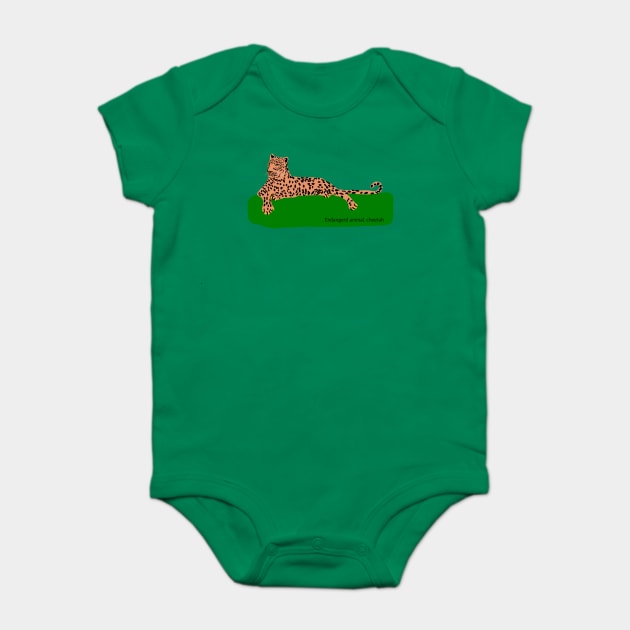 African cheetah, endangered animal in the world Baby Bodysuit by The world through children's eyes